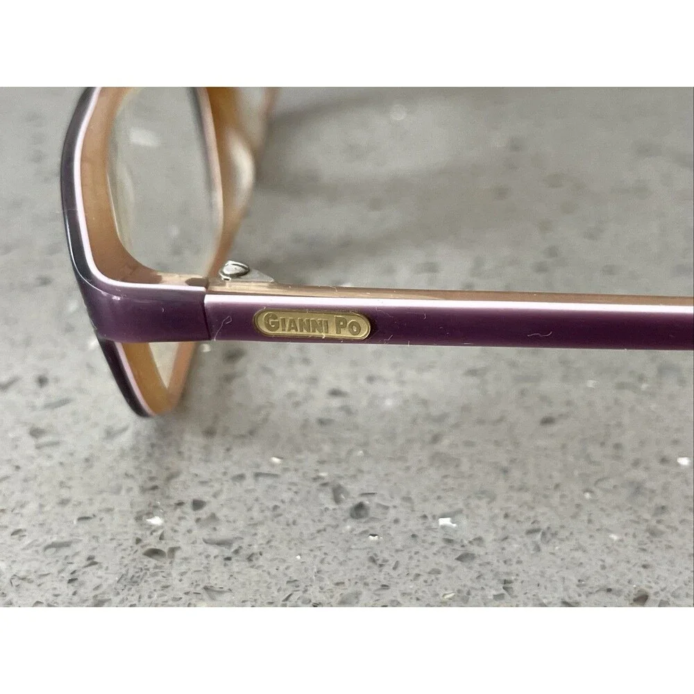 Gianni Po GP P49 Purple Rectangle Full Rim 52-17-135 Wine Eyeglasses Frames ONLY